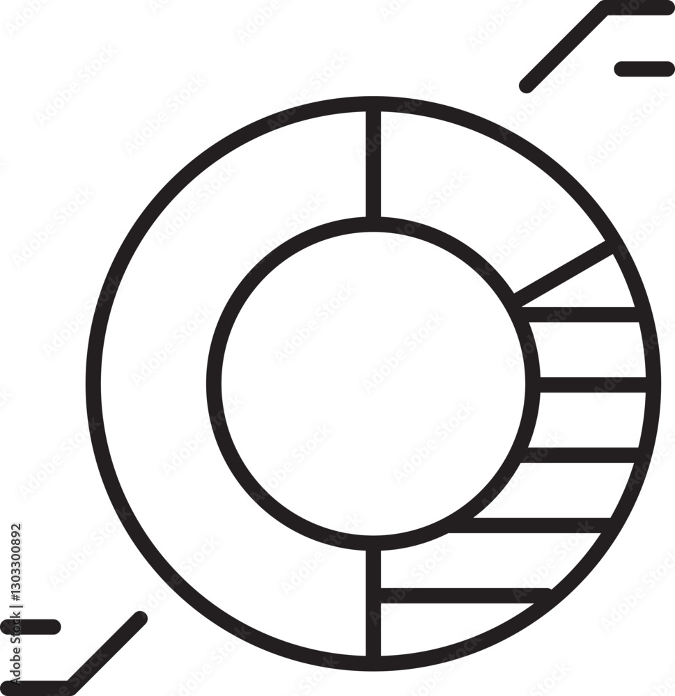Poster abstract circular chart design line icon