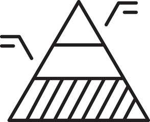 Abstract geometric pyramid illustration line icon