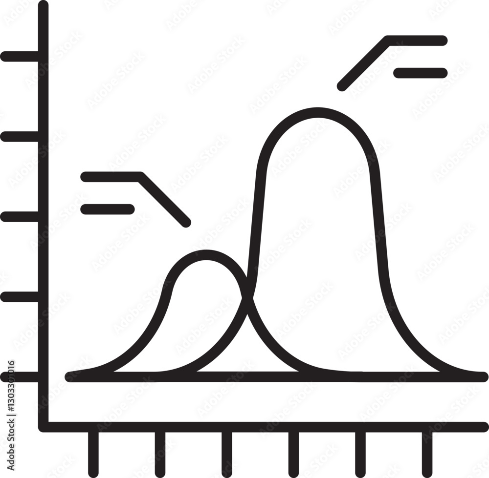 Poster statistical data visualization graphic line icon