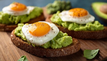 smashed avocado on toast with runny egg
