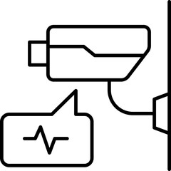 Surveillance camera with monitoring signal line icon