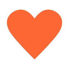 Orange heart icon isolated on a white background. Coral-colored heart.