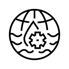 climate-sensitive water management black line icon for digital and print projects.  Minimal clean icons for apps and websites.