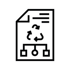 ecology adaptation plan black line icon for digital and print projects.  Minimal clean icons for apps and websites.