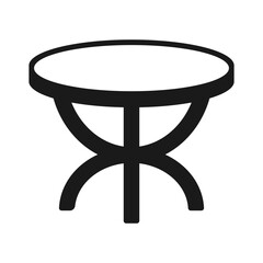 Black silhouette of a round table.