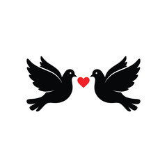 two doves with heart