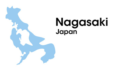 Obraz premium nagasaki japan map