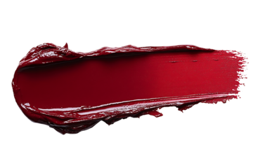 Swatch of dark red lipstick isolated on transparent background. high resolution PNG file
