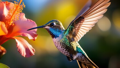 Fototapeta premium hummingbird feeding on a flower