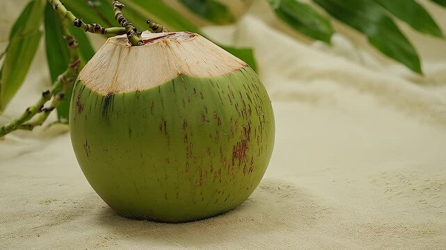Ripe Coconut with Brown Husk