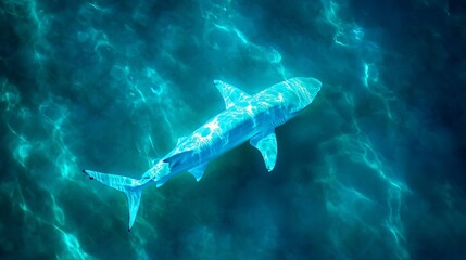 Obraz premium Shark in turquoise water