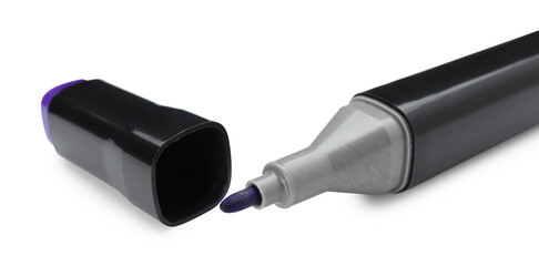 One color marker with cap isolated on white