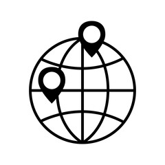 Navigation icon vector. Trip illustration sign. Location symbol. Pin logo.