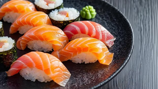 Japanese Sushi Set on Table