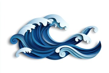 Obraz premium Papercut Ocean Waves