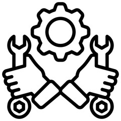 Working Together Line Icon in Togetherness and Teamwork Vector Design