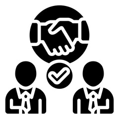 Agreement Glyph Icon in Togetherness and Teamwork Vector Design