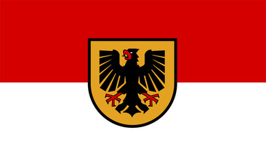 Official flag of Dortmund. City in Germany. Illustration