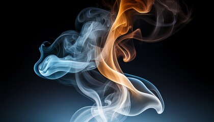 Obraz premium abstract smoke design ethereal vapor in dark background