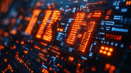 Obraz premium A dynamic visualization of digital transformation, featuring abstract data streams and glowing circuits, symbolizing innovation, connectivity, and technological evolution in a modern digital world