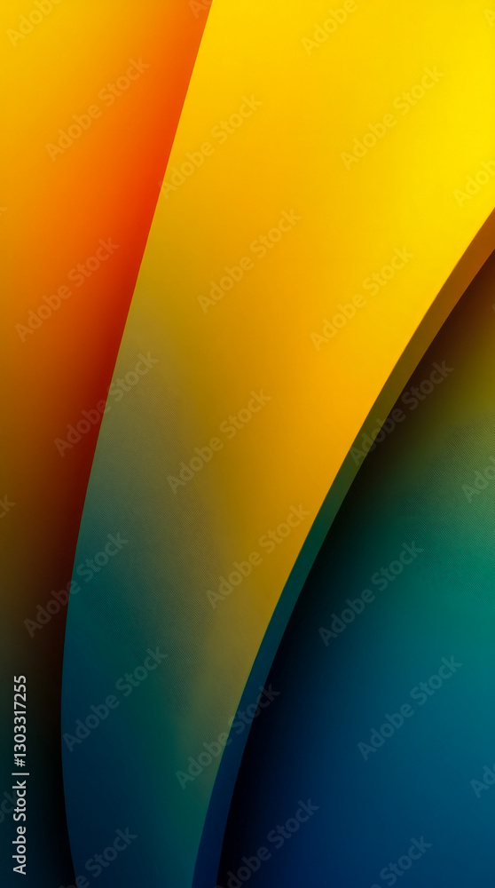 Poster abstract design featuring vibrant colors blending in smooth curves and gradients.