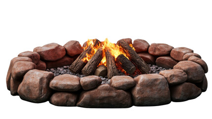 Obraz premium Campfire fireplace isolated on white background