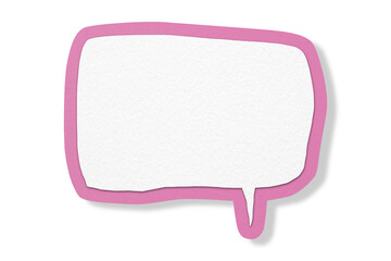 Pink paper speech bubbles separated on transparent background