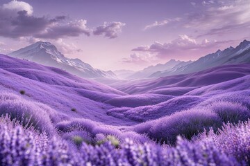 Soft Lavender Abstract Landscape Design Blended Art