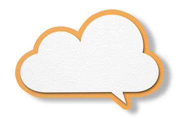 Orange paper speech bubbles separated on transparent background