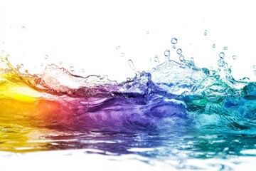 Colorful water splashes on white background (1)