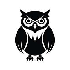Fototapeta premium owl on white background Silhouette – Modern Wildlife Vector Art for Prints & Merchandise