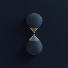 Minimalist Hourglass: A Conceptual Representation of Time on a Dark Blue Background