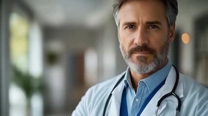 Experienced male doctor in a modern clinic providing patient guidance and healthcare advice