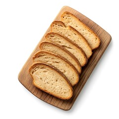 Freshly Sliced Bread on Wooden Cutting Board for Delicious Meals