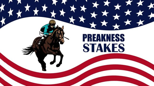 Preakness Stakes Horse Racing vector, icon, illustration concept. The Preakness Stakes is traditionally held on the third Saturday in May.