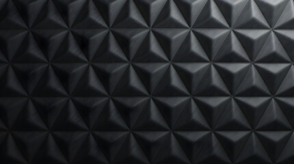 Fototapeta premium Black Textured 3D Triangular Pyramid Wall Panel Pattern