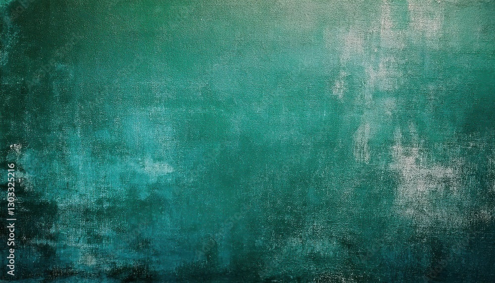 Poster textured emerald green grunge background with rough canvas pattern, abstract vintage backdrop for de