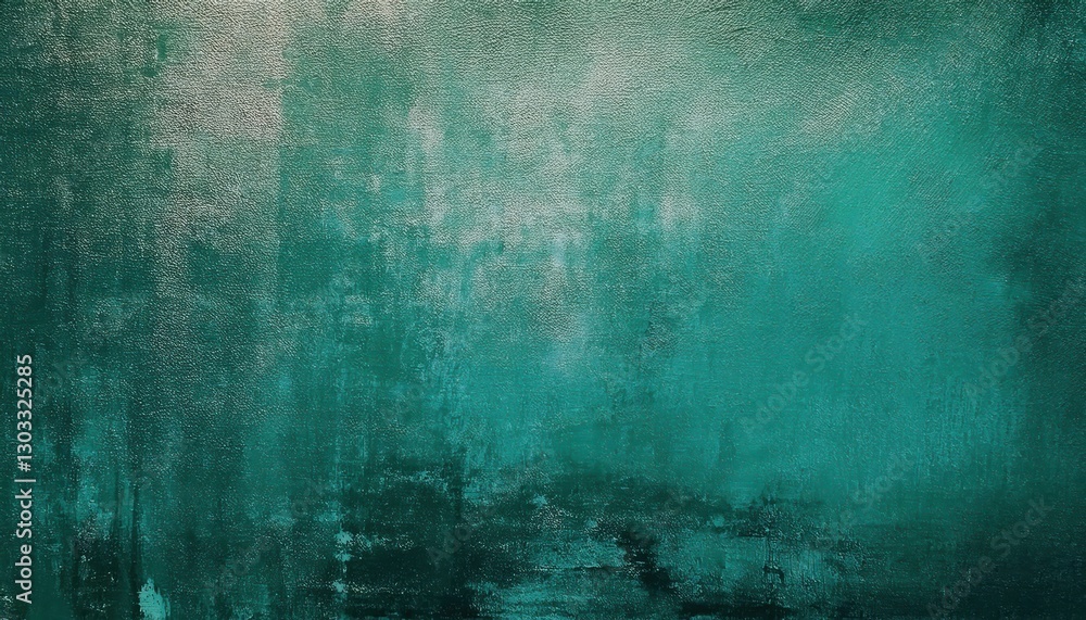 Aufkleber textured emerald green grunge background with rough canvas pattern, abstract vintage backdrop for de