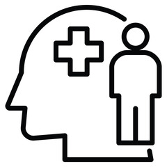 Mind Body Medicine icon line vector illustration