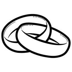 Alliances mariage croisées picto symbole illustration vectorielle