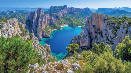 Obraz premium Coastal Cliffs, Azure Bay, French Riviera