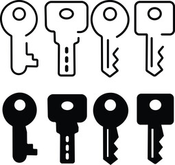 Key Icons Set | Outline & Solid | Security & Access Symbols | Vector