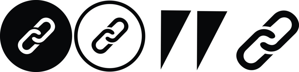 Link Icons Set | Connection, Chain, Hyperlink, Attachment | Vector