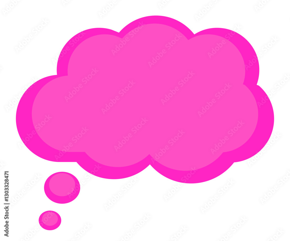 Poster pink message bubble, speech or thought bubble box