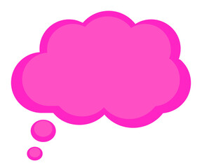 Pink message bubble, speech or thought bubble box