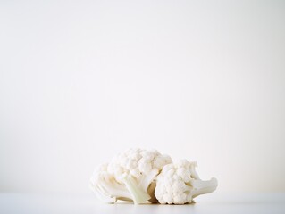 Fresh Cauliflower on White