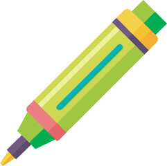 highlighter marker pen set flat vector illustration logo icon clipart isolated on white background
