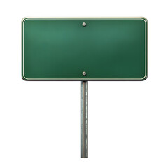 Empty Green Road Sign Mockup