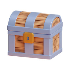 3d treasure chest game asset icon