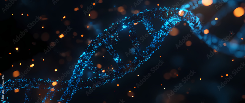 Poster dna double helix: a vibrant and captivating visual representation of a dna double helix, rendered in